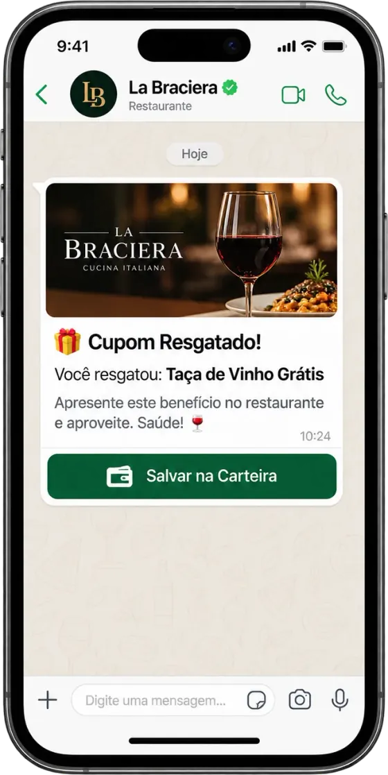Conversa da La Braciera no WhatsApp